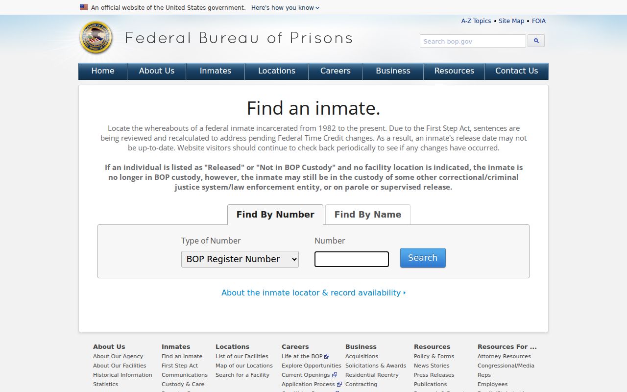 Federal inmate locator for Wallowa County criminal custody searches