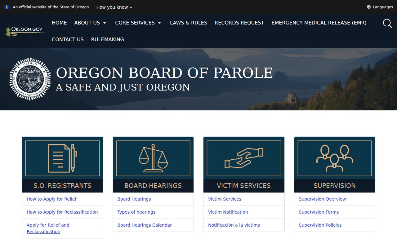 Oregon parole authority information for Wallowa County criminal records