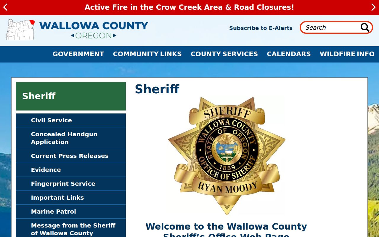 Wallowa County arrest lookup Sheriff's Office contact